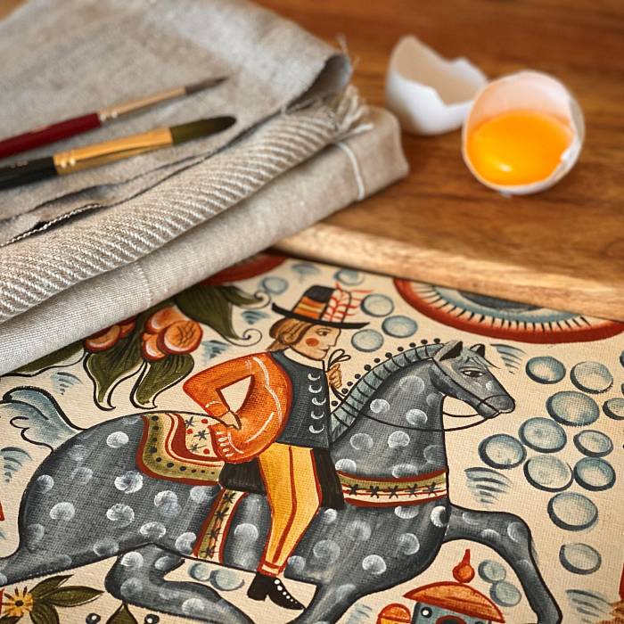 Teaser image for Swedish Bonadslmålning with Egg Tempera