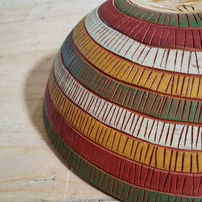 Painted carved wood
