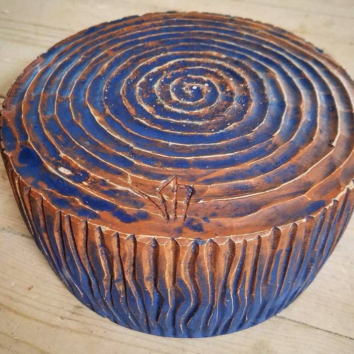 Painted carved wood