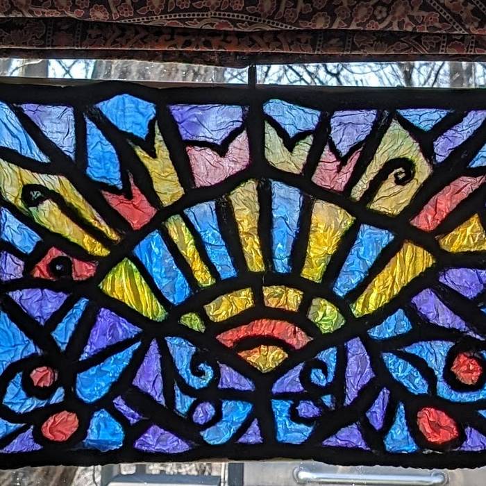 Teaser image for “Stained Glass” Nuno Felt Window Hanging